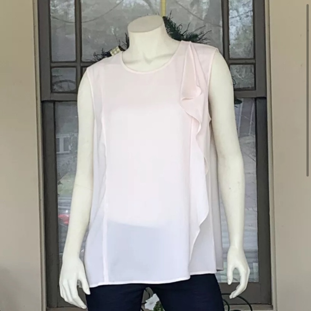 ST. JOHN Ruffled Blouse Sz L